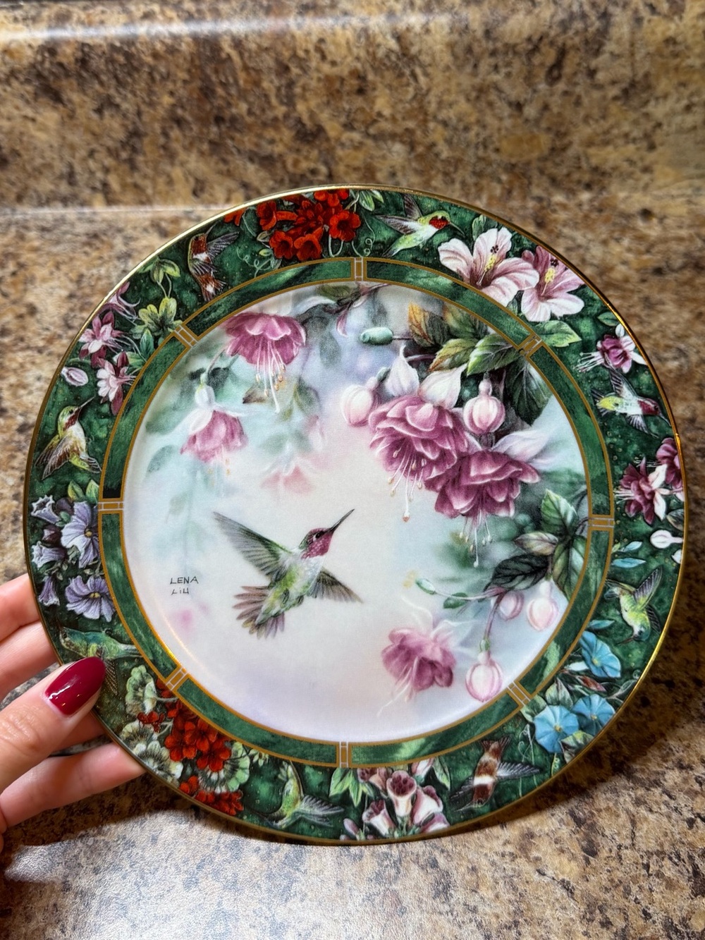 Lena Liu Hummingbird Treasury Limited Edition Porcelain Plate